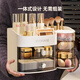 KAMAN Desktop Storage Box Drawer-type Cosmetics Dust-proof Storage Rack Large Capacity Skin Care Products Makeup Brush Compartment Organizing Box Custard Three Layers/Rotatable 1