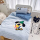 MUJI 100% cotton Class A kindergarten cartoon embroidery three-piece set for babies to enter the kindergarten special quilt cover with core six or seven-piece set Dog companion pure cotton fabric skin-friendly and comfortable children's bed sheet style three-piece set - quilt cover 120*150cm