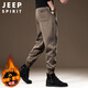 JEEP SPIRIT Jeep American retro casual pants men's autumn and winter loose-fitting sports knitted sweatpants Khaki L