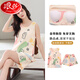 Langsha with breast pad pure cotton pajamas for women in summer 2025 new sleeveless vest shorts without wear bra home clothing set with chest pad-9855 M [70-100Jin[Jin equals 0.5 kg]]