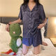 莫代尔冰丝睡衣女生夏季薄款短袖新款爱心感大码夏天家居服套装 #YX-9214 M [75-98]斤