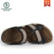 Plaza de la cabeza de pájaros carpinteros Sandalias de cuero de vaca Summer de cuero genuino gran tamaño 46 Zapatos de hombres casuales de negocios Wading Beach Shoes suave 47 9856 Negro 38