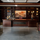 Fang Zaitang new Chinese style solid wood desk boss desk ebony wood executive desk high-end chairman background cabinet combination furniture boss desk color