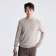 Lilang Light Fashion Men's Clothing Cashmere Mulberry Silk Wool Sweater Men's Round Neck Commuting Warm Long-Sleeved Knitted Sweater Beige (2Y) XL (175)