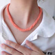 Giventi GEFIODEY pink natural Italian coral red bracelet 108 beads necklace bracelet set animal year gift woven original multi-strand necklace 45 cm comes with special guarantee