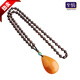 Love old beeswax water drop necklace amber long sweater chain safety buckle peony flower retro men and women chicken oil yellow pendant water drop lotus wood bead chain 70 0 carat cm circumference