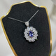 Guran 2025 latest natural tanzanite pendant silver needle necklace sunflower flower 925 sterling silver precision inlay