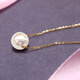 Yueyi Seawater Pearl 925 Silver Necklace North Sea South Pearl Single Pendant as a Birthday Gift for Girlfriend 8-8 Points 5mm North Sea South Pearl + 925 Silver Yellow Necklace