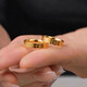 Heart ancient solid 999 pure gold-plated silver gold ring for men and women plain circle glossy fashion one word lov ring couple ring US size 5 contains gold 0.05