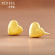 Shipulin K gold earrings, four-leaf clover, butterfly heart, yellow 18K gold, fashionable and versatile commuting style, gift to girlfriend on Chinese Valentine's Day, four-leaf clover