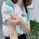 Rongxitu Camisa de gasa suelta de Rongxitu para mujeres de manga corta Summer Top Breathable Breatable Green 838 Modelos XL recomendado 85-110Jin [Jin iguala 0.5 kg]
