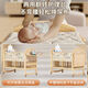 Pick up cat solid wood crib newborn bb rocking bed removable splicing large bed baby multifunctional cradle bed solid wood crib + mosquito net + five-piece set