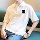POLO homme américain rétro manches courtes ample polyvalent revers T-shirt 2025 été moitié 3895-WASP blanc M 85-110Jin Jin équivaut à 0,5 kg