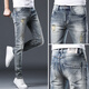Lee Dprre Jeans Männer 2025 Neues Trend High-End-Riss Frühling Herbst Herbst Männer schlanke Füße Männer Kaffee schwarz 1048 Models 28