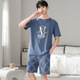 Zhulu Pajamas Men's Summer Modal Striped Short-Sleeved Shorts 2025 Men's Thin Wearable Outerwear Home Clothes Set 01T9721 Male L -