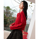 Shangjing sweater women's 26 spring and winter new women's new Chinese style commuting age reduction doll collar New Year's red sweater women's top