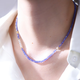 DYAI natural colored treasure high-grade Rhine blue tanzanite necklace women's fashion light luxury temperament gold clavicle chain Mengliuguang high-end full body tanzanite