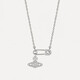 VVIENNE WESTLOCK British Purchasing Agent Western Queen Mother Authentic Saturn Necklace NANA Open Diamond Paperclip Pendant Clavicle Chain Women Silver Saturn Pin Pearl Chain