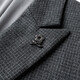 MONTAGUT spring and autumn men's double-breasted plaid suit business jacket crisp gray M /48