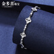 Jinduoxi new platinum bracelet for women pt950 genuine platinum bracelet for women sparkling clover bracelet birthday gift gift approximately 16+2.5cm weight 4.8-5 grams clover bracelet