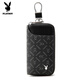 Playboy (PLAYBOY) key bag for men's simple large capacity waist hanging multi-function zipper key bag card bag two-in-one 2103 black [top layer cowhide]