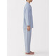 MUJI men's side seamless double layer gauze pajamas home clothes Saxony blue stripes 5A L