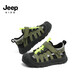 Jeep children's sandals summer new model for large children Jeep children's shoes non-slip boys and girls outdoor non-slip breathable beach shoes military green 28 shoes inner length about 18.3cm