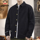 Paul Frank Jacket Men's Spring and Autumn Trendy Cotton Work Jacket Men's Casual Denim Top Men's Black XL