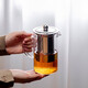 Straight teapot tea water separation high borosilicate glass stainless steel liner tea set set tea brewing teapot straight steel leaky kettle 350ML