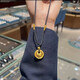 Qianjun Lao Fenghuang 9992025 Little Fat Fortune Ruyi Qiankun Circle Gold Pendant Handmade Rope Necklace with Gold Thread Rose Gift Box Lao Fengxiang Quality