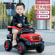 Children's electric car four-wheel remote control car with push rod baby toy car boys and girls can sit 1-3 years old stroller upgraded version red + push rod + guardrail + remote control + leather seat
