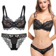 Victoria Palace Lace Underwear Feminine Thin Cotton Eyelash Bra Large Breasts Show Small Push-Up Gather Anti-Sagging Large Size Underwear Set White 85C/38