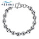 Peso Bird Boutique pt950 platinum bracelet men's silver men's silver round beads Buddha beads car flower women's trendy platinum-plated couple 6 mm wide 16 cm long