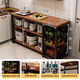 Wen Yijia customized kitchen multi-functional storage rack floor-standing vegetable cutting table workbench microwave oven boiler storage rack narrow side cabinet thickened 30mm countertop second layer length 60 width 3523
