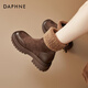Daphne Martin boots women's winter retro thick-soled short boots lamb wool warm snow boots new cotton boots brown 37