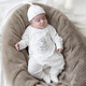 Koala Nose Newborn Moon Welcome to the New World Newborn Baby Clothes Pure Cotton Baby One-piece Jumpsuit Buckle Jumpsuit-White Moon 66cm