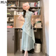 Cotton New Chinese Cheongsam Spleißkleid für Frauen im Sommer 2025 Neues kleines Verschmutzungstemperament Schlanker chinesischer Stil langes Kleid 6173 Bildfarbe [hohe Qualität 58] S 80-90Jin [Jin ist gleich 0,5 kg]