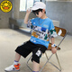 G.DUCKKIDS new summer suit boy short-sleeved suit fashionable children's summer two-piece set medium-sized children sports fashionable handsome boy YY1048 blue 130 120-130CM