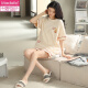 Modal 2025 Nuevo pijama para pantalones cortos de algodón puro de verano para mujeres Los pantalones cortos de primavera y otoño se pueden usar el traje de ropa para el hogar fuera de la ropa zh-9859# shorts m (80-100Jin [Jin equivale a 0.5 kg])