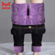 MiiOW high-waist silk, silk cotton trousers and velvet jeans for women 2025 new winter thickened and warm outer wear to show slimming feet black denim/strip/strip sheep lining Height 158-169 cm 2XL Weight 125-135