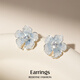 Qlady gradient blue flower earrings women's 2025 new high-end temperament earrings birthday gift for girlfriend