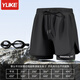 Zailu swimming trunks for men to prevent embarrassment 2024 new quick-drying large size boxer swimsuit complete hot spring swimming equipment black print + swimming goggles come with ear plugs and nose clip L L recommended weight 90-110 Jin Jin equals 0.5 kg one size