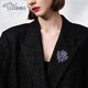 VZZS French eternal luxury brooch has strong design sense for autumn and winter fashion accessories, niche fashion, simple, versatile and high-end, elegant blue