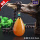 Love old beeswax water drop necklace amber long sweater chain safety buckle peony flower retro men and women chicken oil yellow pendant water drop lotus wood bead chain 70 0 carat cm circumference