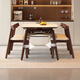 Xiaomuwo (XIAOMUWO) solid wood dining table and chair combination French slate retro small apartment household square and round dining table retractable dining table + key chair * 4 straight edge slate 1.2 meters without induction cooker