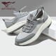 Septwolves Men's Shoes Mesh Breathable Deodorant Casual Shoes Men's Walking Shoes Autumn New Lace-Free Sports Shoes Soft Sole Shoes Gray 9922 40