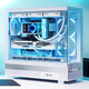 SAMA Jinghong screen display version white ATX sea view room gaming computer desktop case hardware status display/270 panoramic view/support 360 water cooling/9 fan positions/Type-C