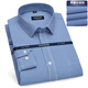 CEO Yageo Spring und Sommer New Herren Pure Cotton Long Sleeve Shirt High-End-Geschäft mittleren Alters und lässige No-Eisen-Mulberry Seidenzollkleidung #DP6627 S 165/84A38 Größe 160-1651