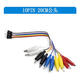 Dengshitang 10PIN color Dupont wire with alligator clip experimental lead test line 20CM/30CM/50CM male/female connecting line breadboard microcontroller wiring experimental test line DuPont female to alligator clip line-30CM