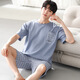 七匹狼（SEPTWOLVES）莫代尔睡衣男款夏天短袖大码2025年新款冰丝家居服套装夏季可外穿 Y9720 L